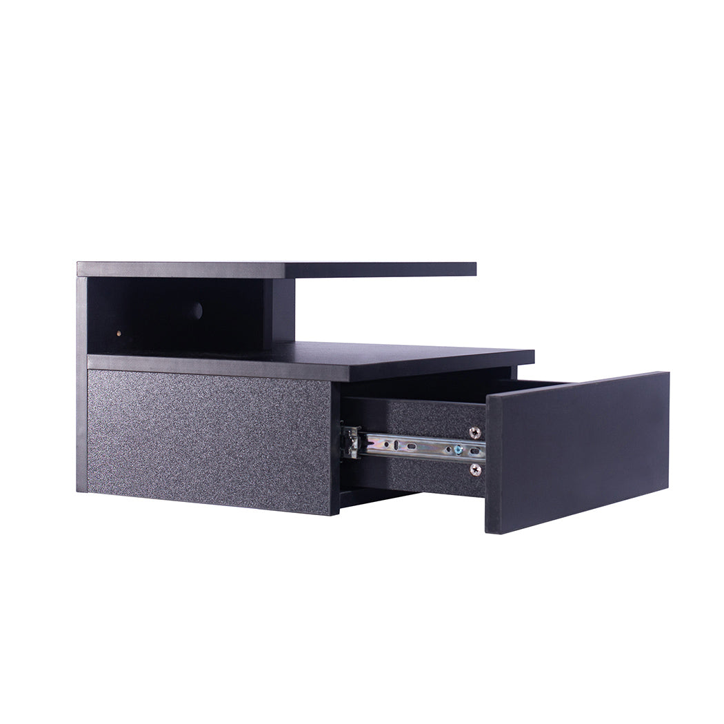 Levede 2x Bedside Tables Side Table Black-1910113068805918723