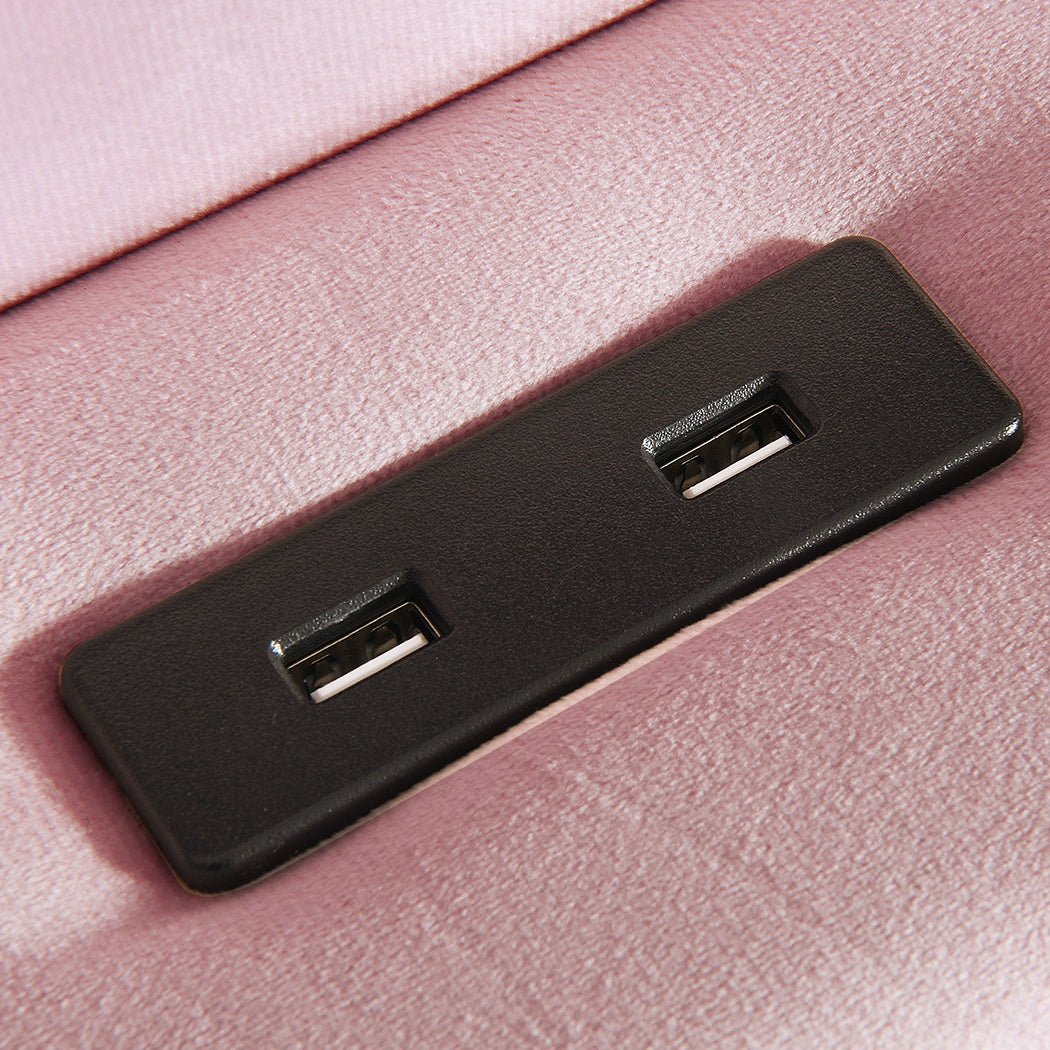 Levede King Floating Bed Frame LED Headboard USB Pink-1996009956473704451