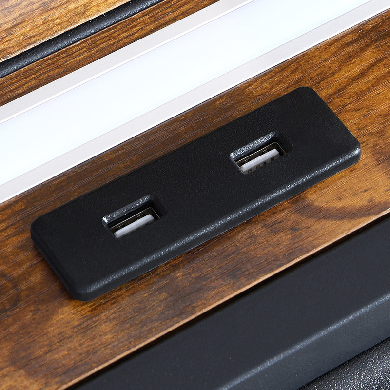 Levede Single Bed Frame Leather Headboard RGB 2 Drawers-1996009957056712707