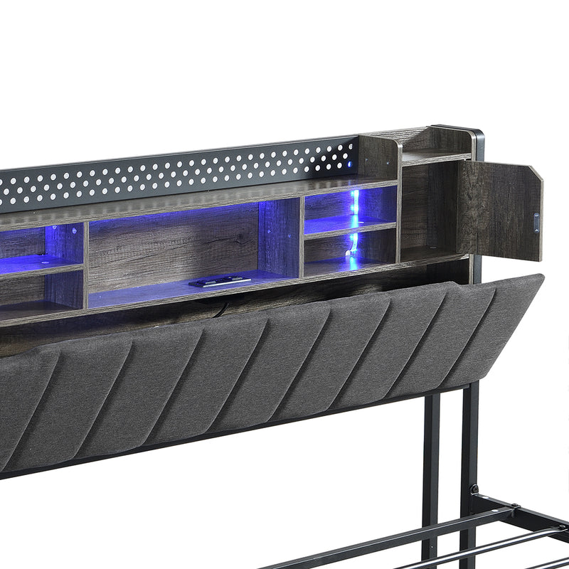 Levede King Bed Frame with Storage Headboard RGB LED-2011971105136447491