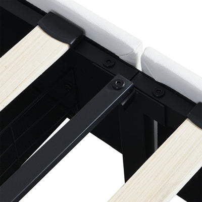 Levede Queen Bed Frame With Adjustable Headboard White-1954802444408066052