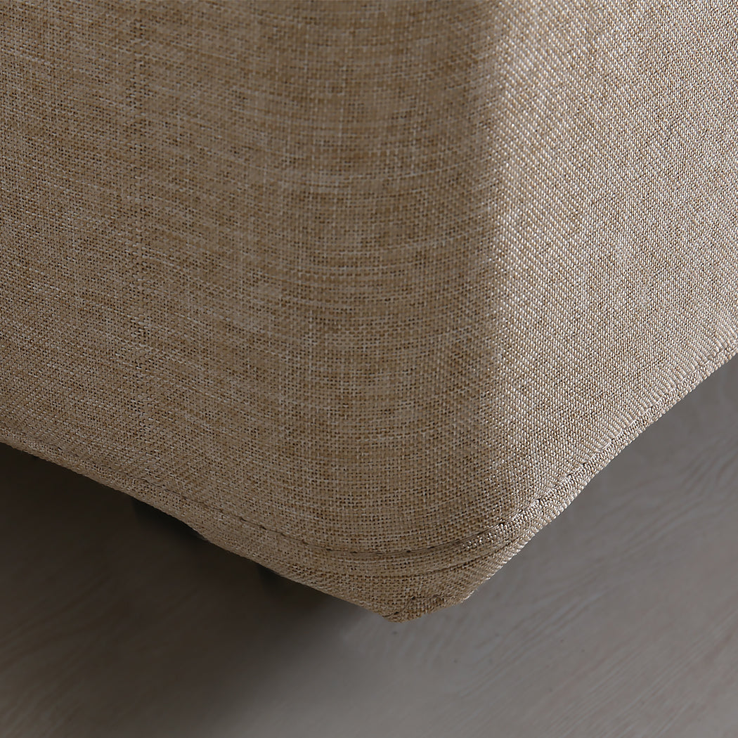 Levede Fabric Bed Frame Double Gas Lift Double Beige-1910113203107532804