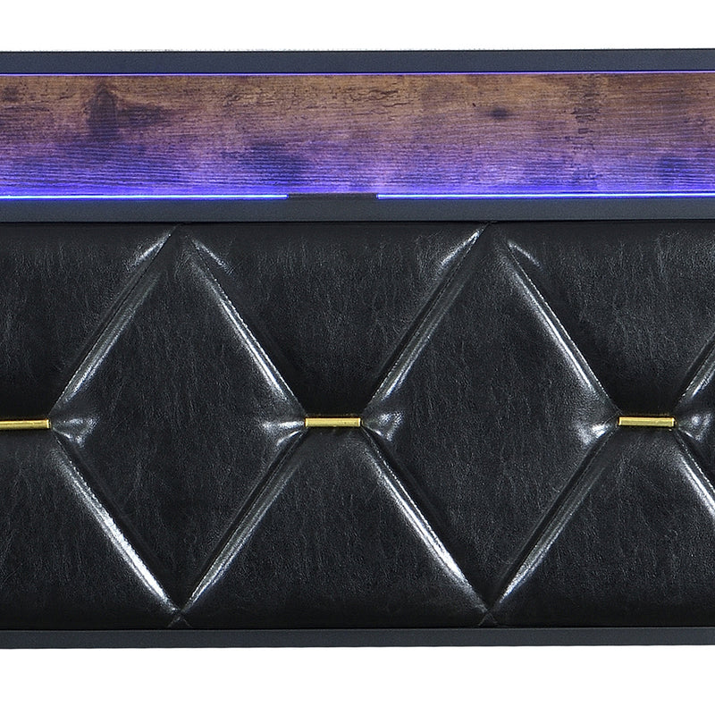 Single Package | Waverton LED Storage Bed Frame Black & Glay Bonnell Spring Mattress (Medium Firm)-8