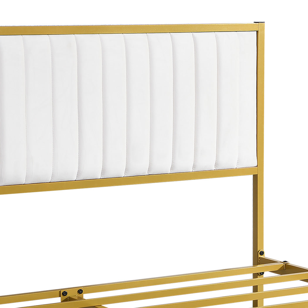 Levede Metal Bed Frame Under Bed Storage Queen Beige-1910112273649766404