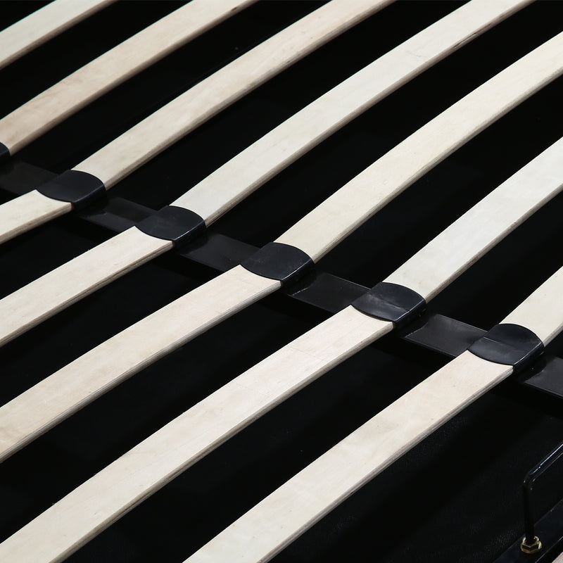 Levede Fabric Bed Frame King Tufted Dark Grey-1954802922613248004