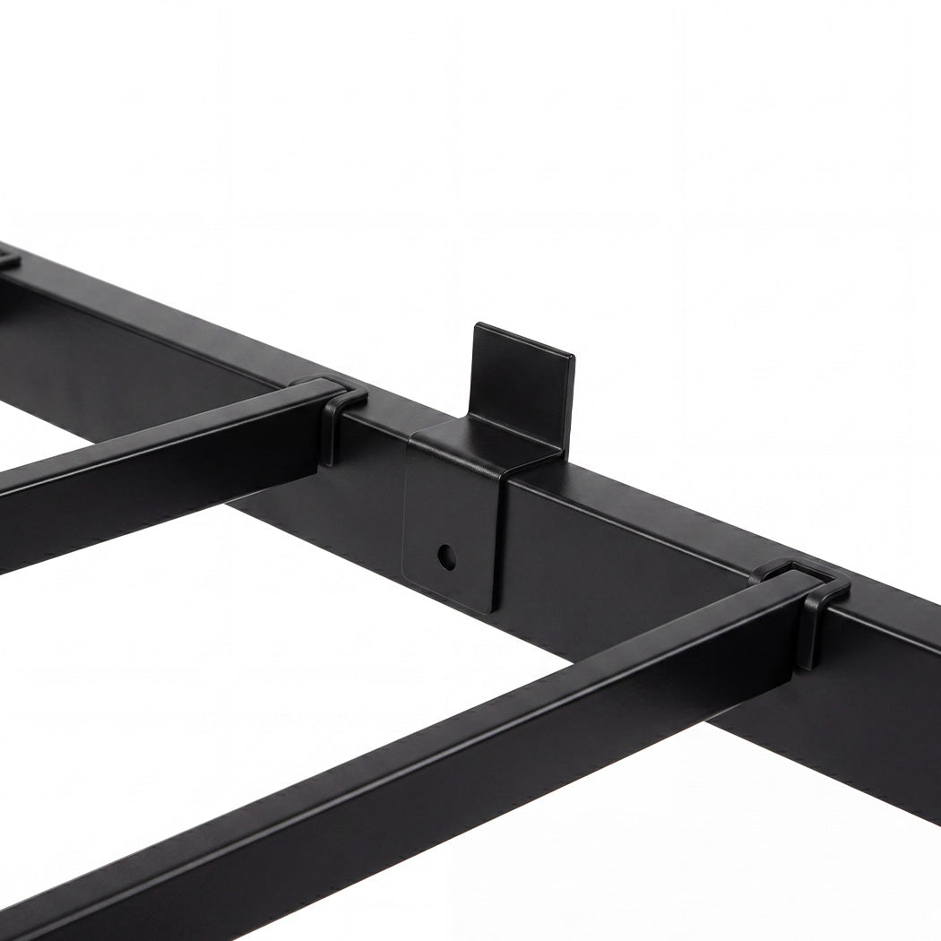 Levede Single Bed Frame LED Lights USB Charging Storage Headboard Metal Platform-2100002239765680132