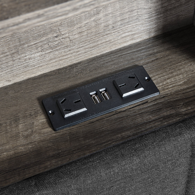 Levede Double Bed Frame with Storage Headboard RGB LED-1954802449730637828