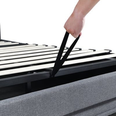 Levede Double Bed Frame Gas Lift LED Light-1954802406353145861