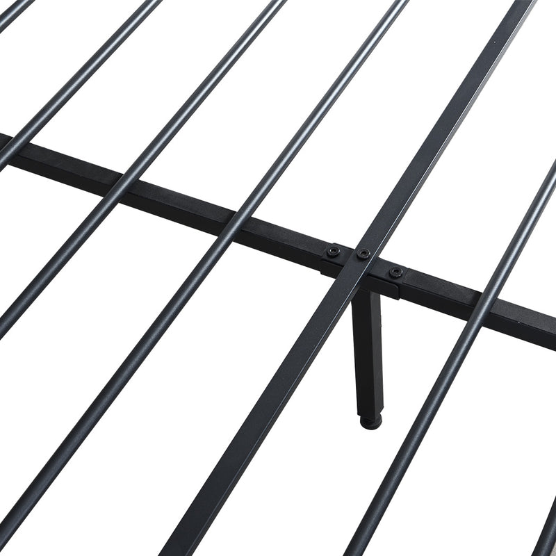 Levede King Bed Frame Leather Headboard RGB 2 Drawers-1996009956867969029