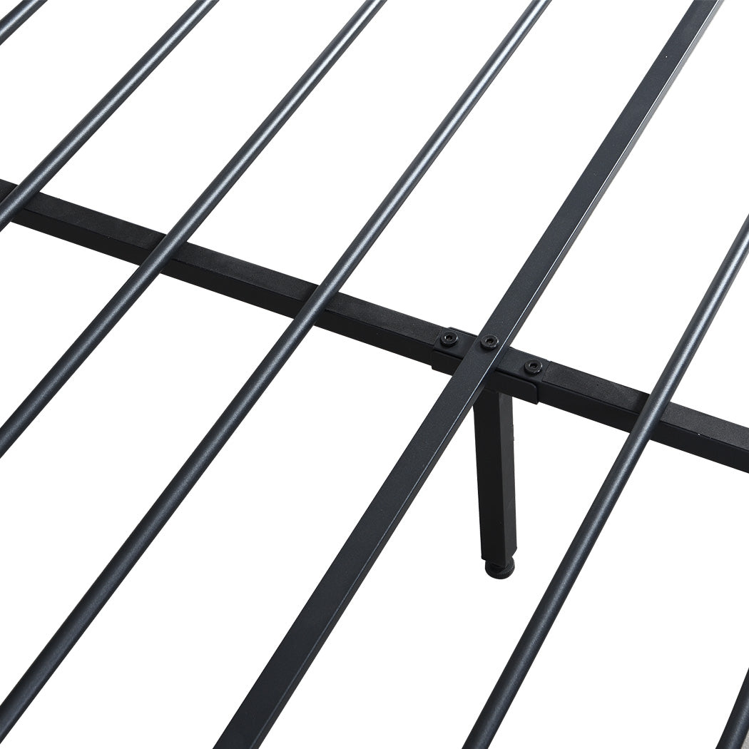 Levede Queen Metal Bed Frame LED Lights 2 Drawers-1954802444034772997