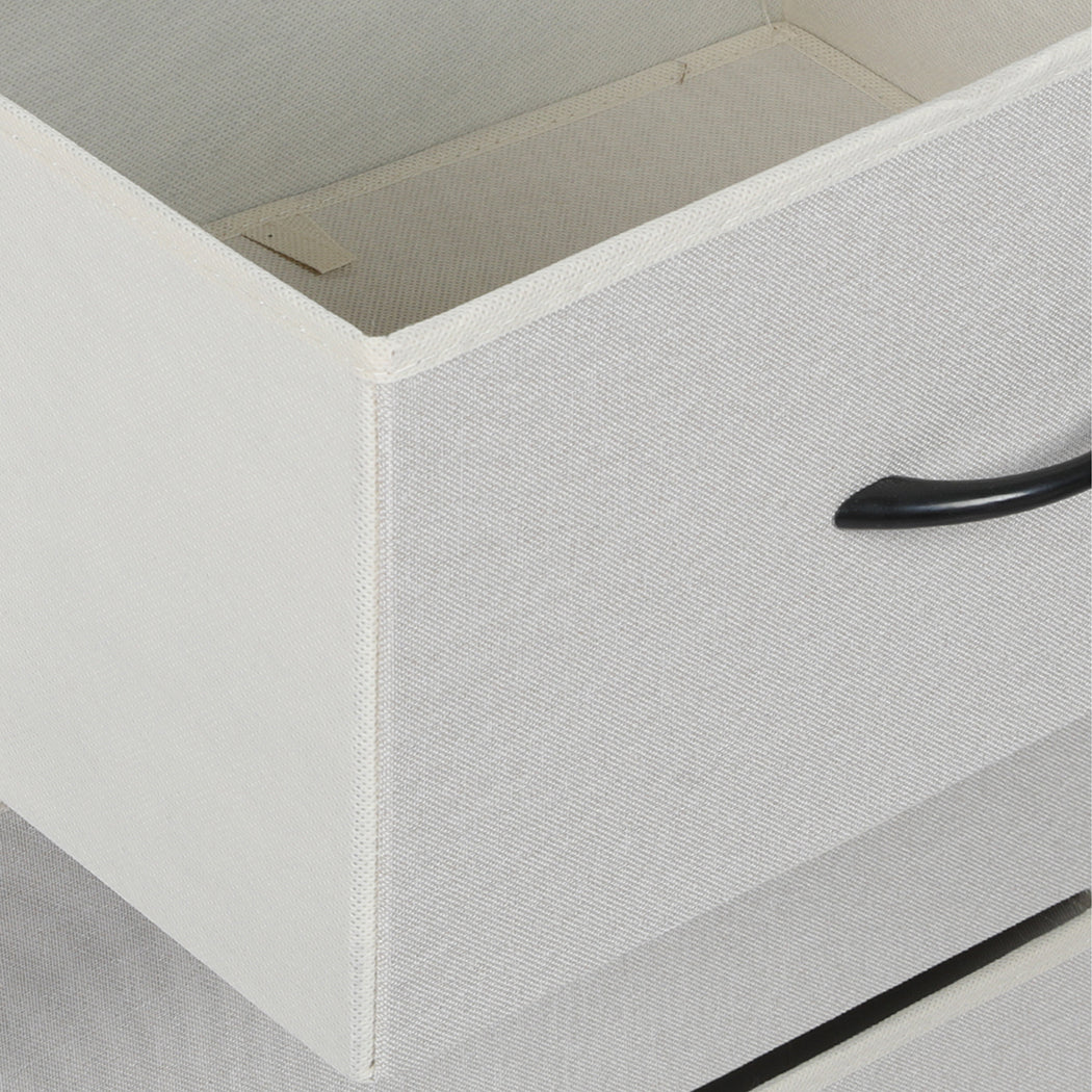 Levede Chest of 2 Drawers Bedside Table Beige-1954802983824920581