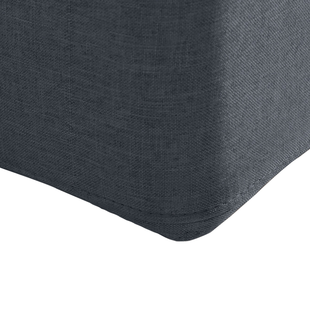 Levede Gas Lift Bed Frame Fabric Base Double Dark Grey-1954802922202206213