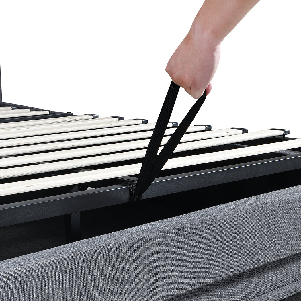 Levede King Bed Frame Gas Lift Storage LED Light USB-1973194180322791429