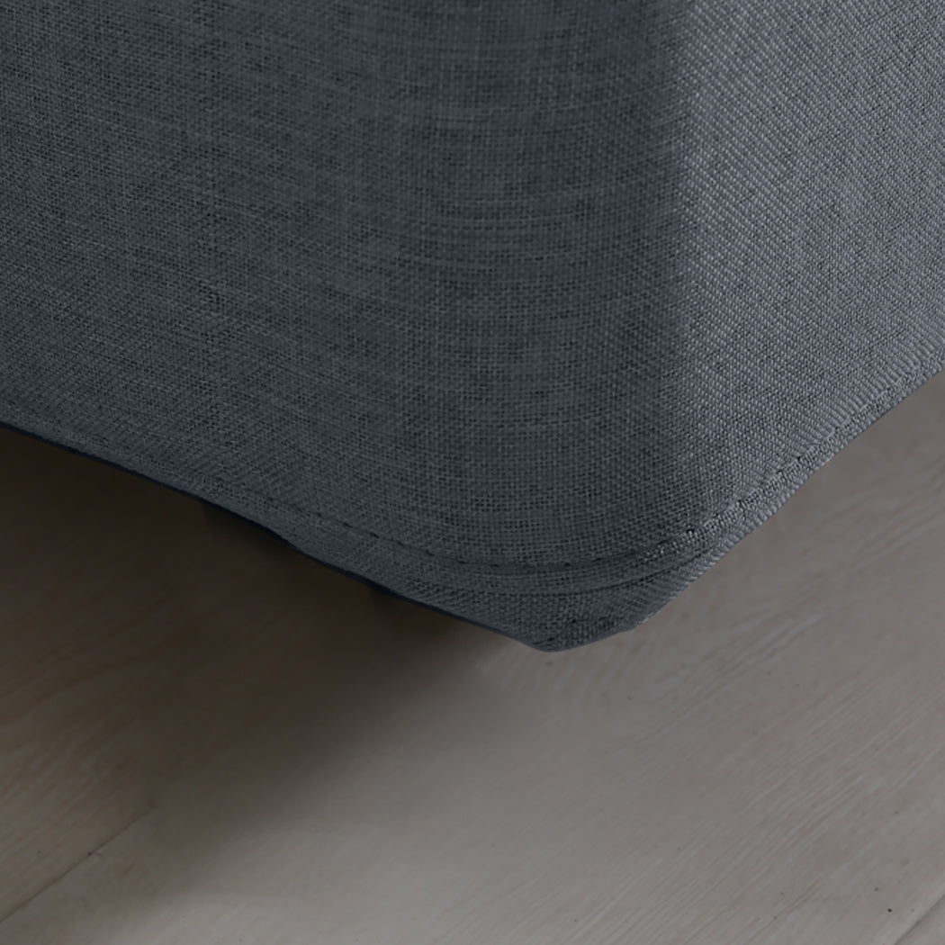 Levede Fabric Bed Frame King Tufted Dark Grey-1954802922613248005