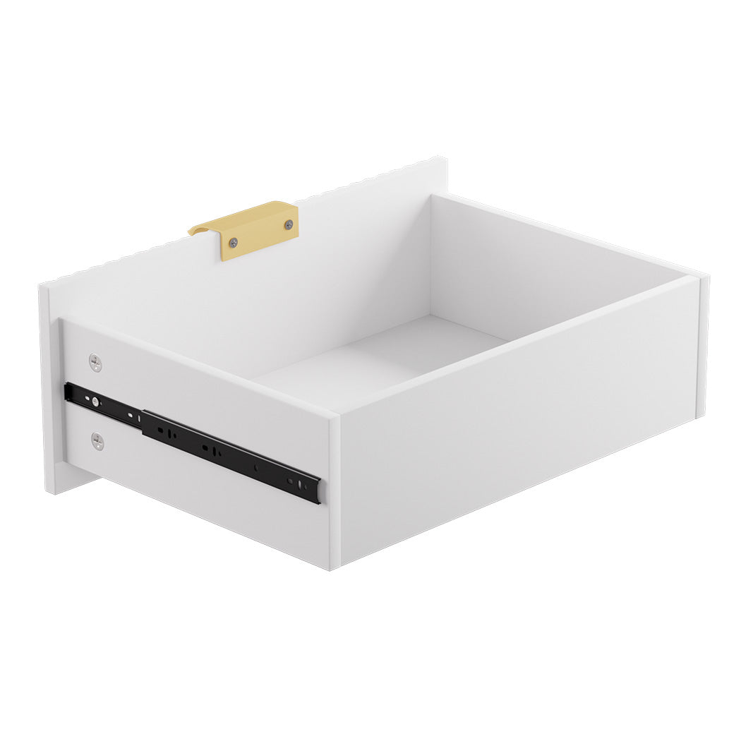 Levede Bedside Table with 2 Drawers White Metal Legs-1910112269535154181