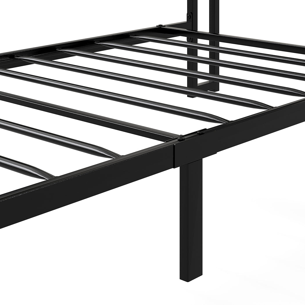 Single Package | Elmore LED Bed Frame Grey & Glay Bonnell Spring Mattress (Medium Firm)