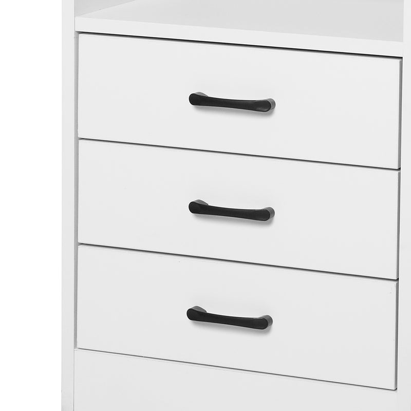 Levede Bedside Table USB Charger Outlet LED White-1954802384475656197