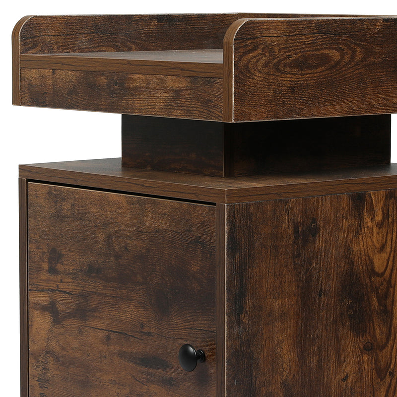 Levede Bedside Table USB Charger Outlet RGB Oak-1954802384819589125