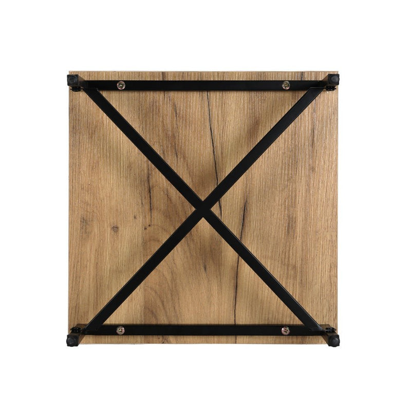 Industrial Style Bedside Table With Drawer Oak - Furniture > Bedroom - Bedzy Australia