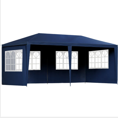 Instahut Gazebo 3x6m Marquee Wedding Party Tent Outdoor Camping Side Wall Canopy 6 Panel Blue - Home & Garden > Shading - Bedzy Australia