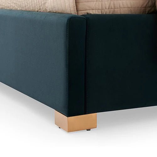 King Premium Package | Bedzy Luxe Austin King Bed Frame Turquoise, Plush Premium Euro Top Pocket Spring Mattress (Medium Firm) & Bamboo Mattress Topper! - Bedzy Australia