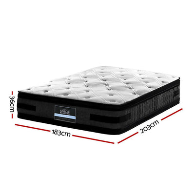 King Premium Package | Bedzy Luxe Halcyon Bed Frame Black, Luna Series Euro Top Mattress (Medium Firm) & Bamboo Mattress Topper! - Bedzy Australia