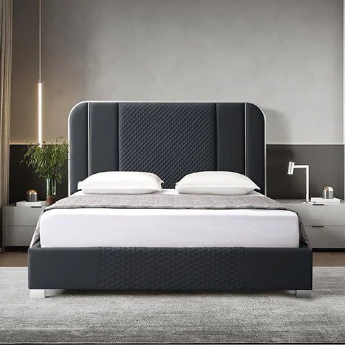 King Premium Package | Bedzy Luxe Halcyon King Bed Frame Black, Plush Premium Euro Top Pocket Spring Mattress (Medium Firm) & Bamboo Mattress Topper! - Bedzy Australia
