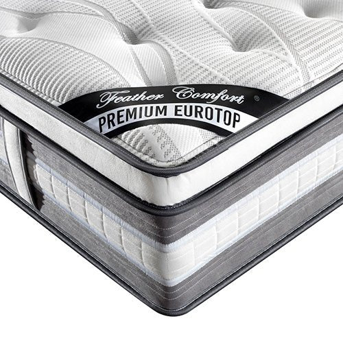 King Premium Package | Bedzy Luxe Hillsdale Bed Frame Grey, Plush Premium Euro Top Pocket Spring Mattress (Medium Firm) & Bamboo Mattress Topper! - Bedzy Australia