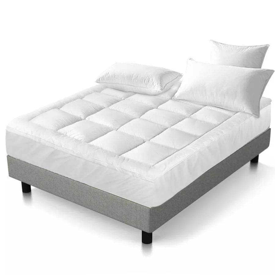 King Premium Package | Bedzy Luxe Hillsdale Bed Frame Grey, Plush Premium Euro Top Pocket Spring Mattress (Medium Firm) & Bamboo Mattress Topper! - Bedzy Australia