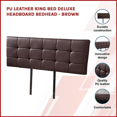 King Size | Deluxe Headboard Bedhead (Brown) - Bedzy Australia