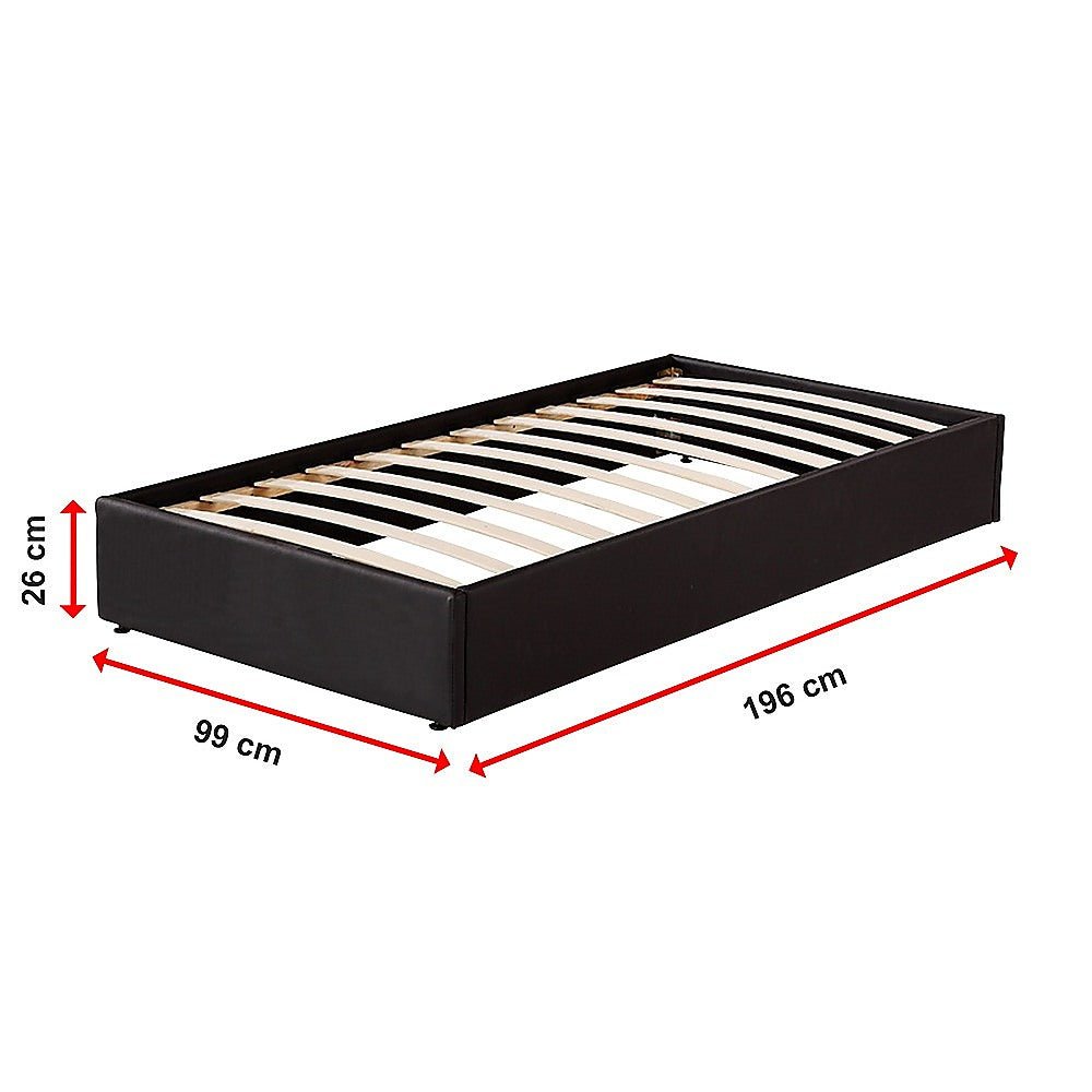 Leather Single Ensemble Frame Black - Bedzy Australia