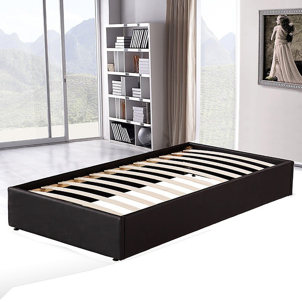 Leather Single Ensemble Frame Black - Bedzy Australia