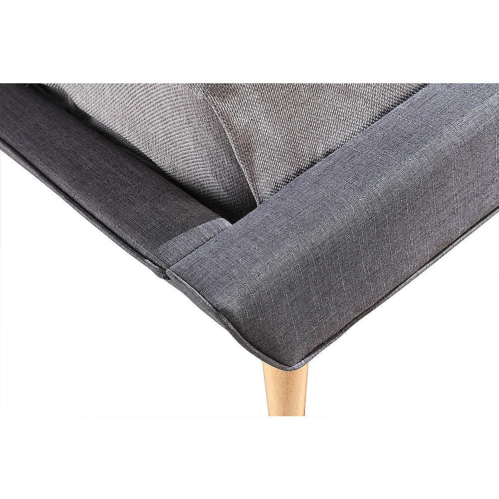 Linen Fabric Deluxe King Bed Frame Grey - Bedzy Australia