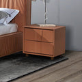 Louis Premium Leatherette Upholstered Bedside Table with 2 Drawers