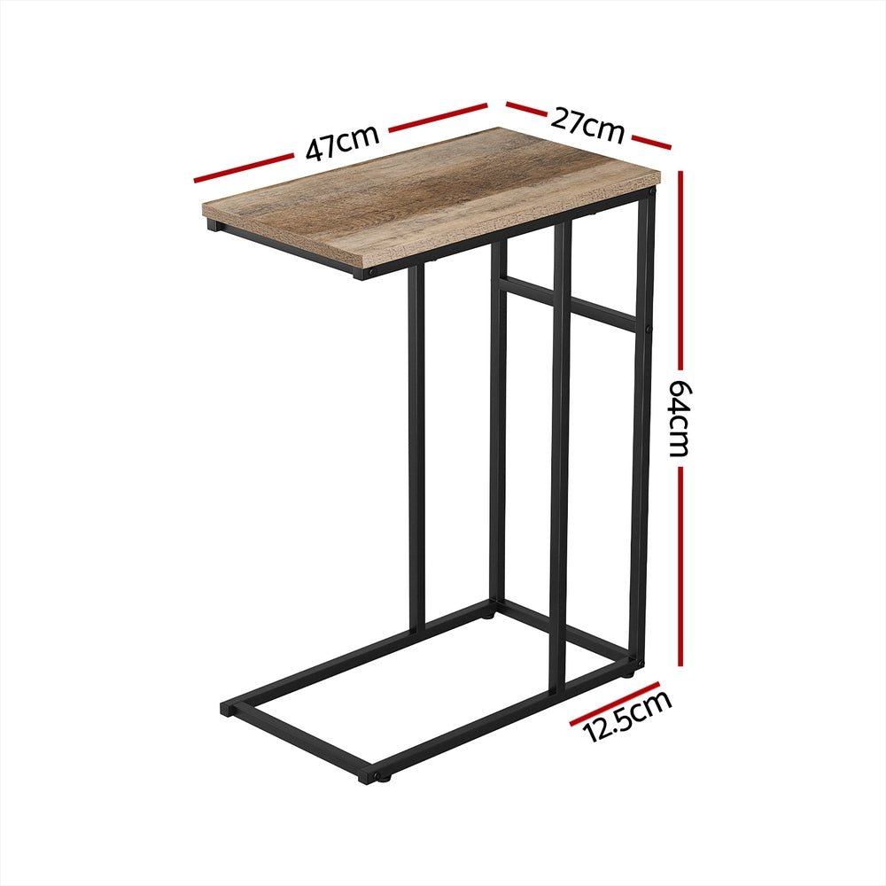 Multiuse Coffee Side Table Laptop Stand Bedside Tables Wooden Metal Frame - Bedzy Australia