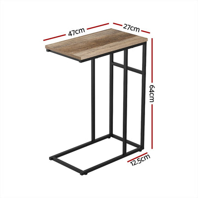 Multiuse Coffee Side Table Laptop Stand Bedside Tables Wooden Metal Frame - Bedzy Australia