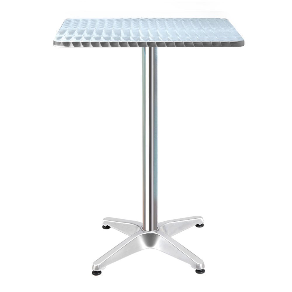 Outdoor Bar Table Adjustable Aluminium Square 70/110cm - Furniture > Outdoor - Bedzy Australia