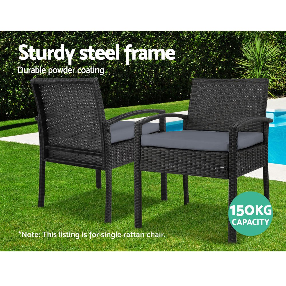 Outdoor Dining Chairs Patio Furniture Rattan Lounge Chair Cushion Felix - Furniture > Outdoor - Bedzy Australia