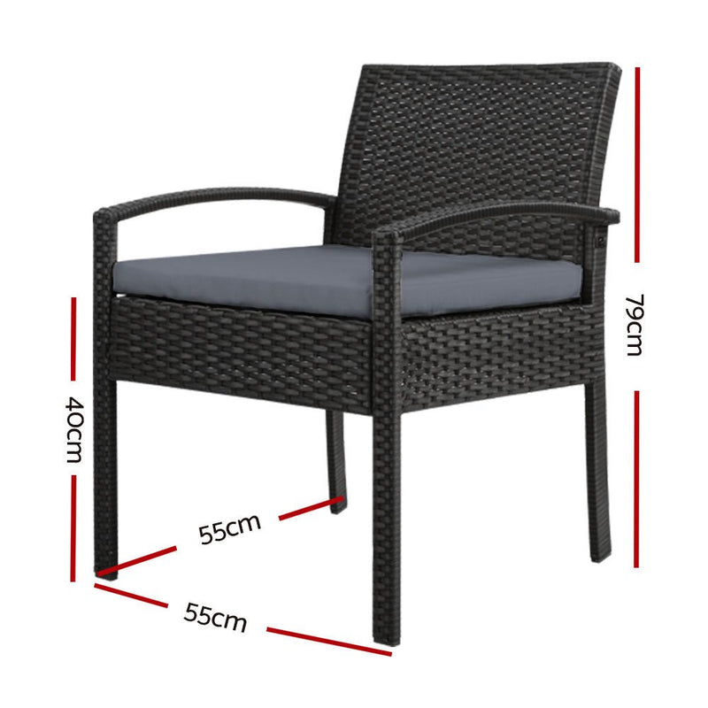 Outdoor Dining Chairs Patio Furniture Rattan Lounge Chair Cushion Felix - Furniture > Outdoor - Bedzy Australia