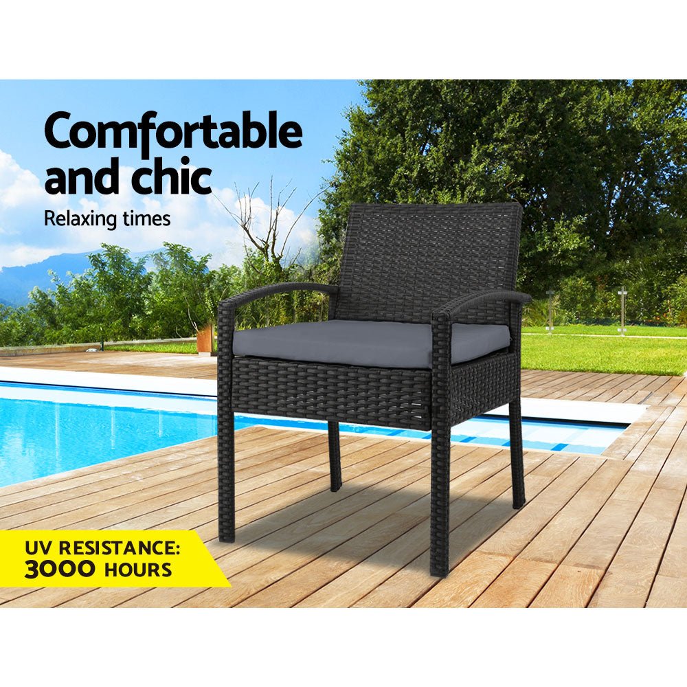 Outdoor Dining Chairs Patio Furniture Rattan Lounge Chair Cushion Felix - Furniture > Outdoor - Bedzy Australia