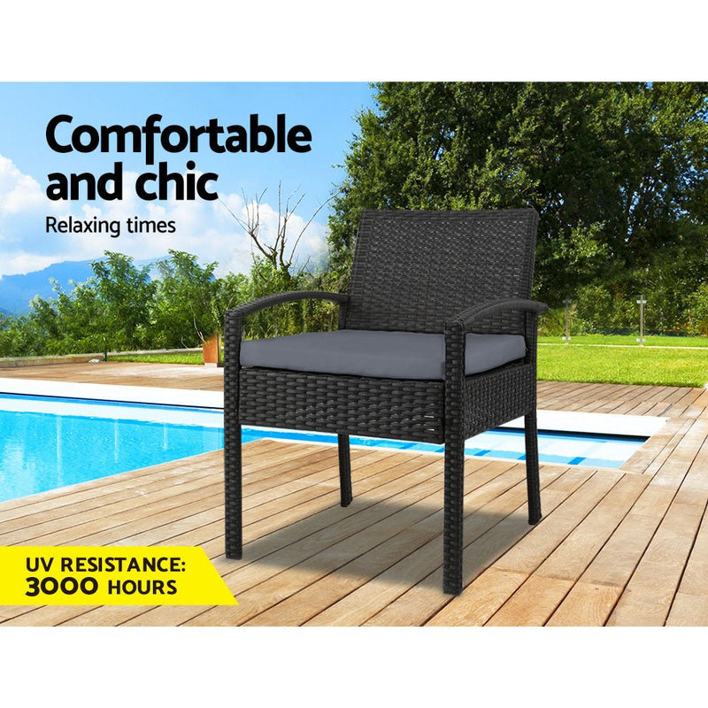 Outdoor Dining Chairs Patio Furniture Rattan Lounge Chair Cushion Felix - Furniture > Outdoor - Bedzy Australia