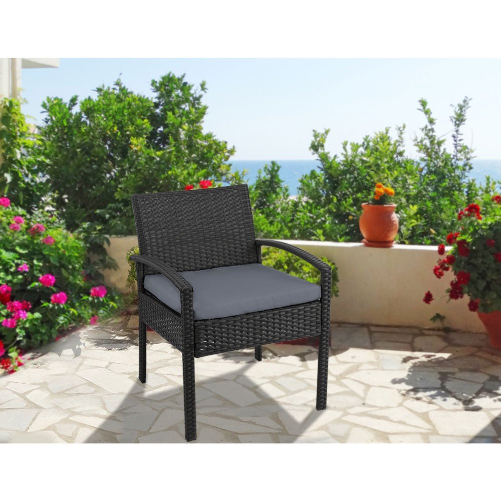 Outdoor Dining Chairs Patio Furniture Rattan Lounge Chair Cushion Felix - Furniture > Outdoor - Bedzy Australia