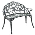 Outdoor Garden Bench Seat 100cm Cast Aluminium Patio Chair Vintage Green
