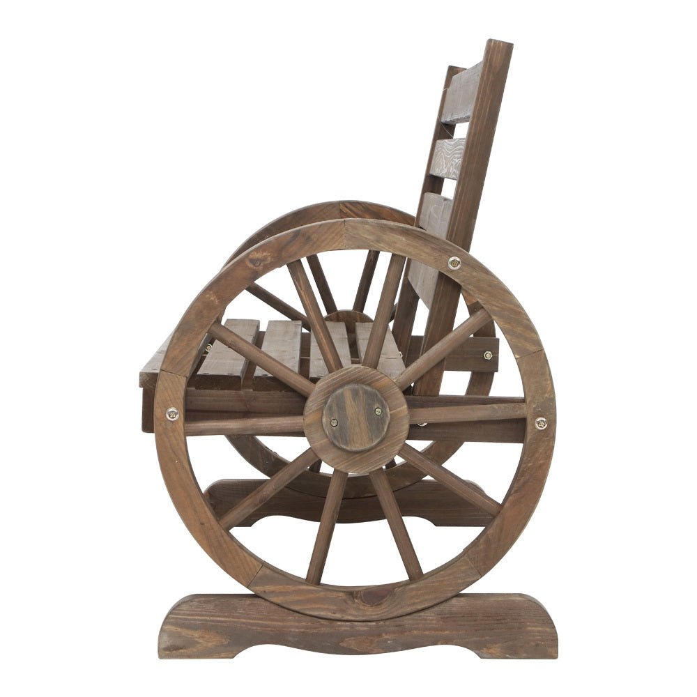 Outdoor Garden Bench Wooden 2 Seat Wagon Chair Patio Furniture Teak - Furniture > Outdoor - Bedzy Australia