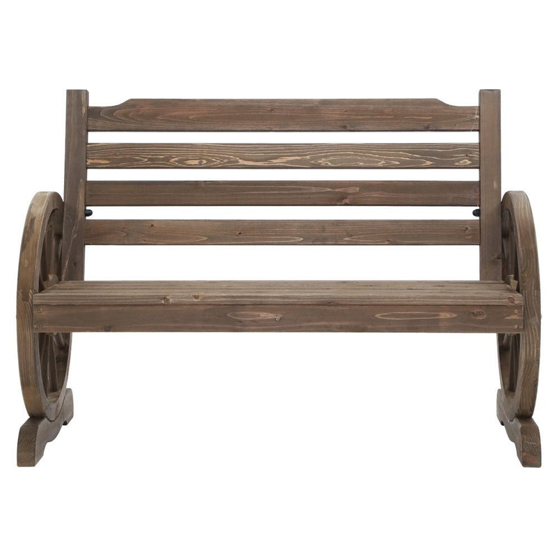 Outdoor Garden Bench Wooden 2 Seat Wagon Chair Patio Furniture Teak - Furniture > Outdoor - Bedzy Australia