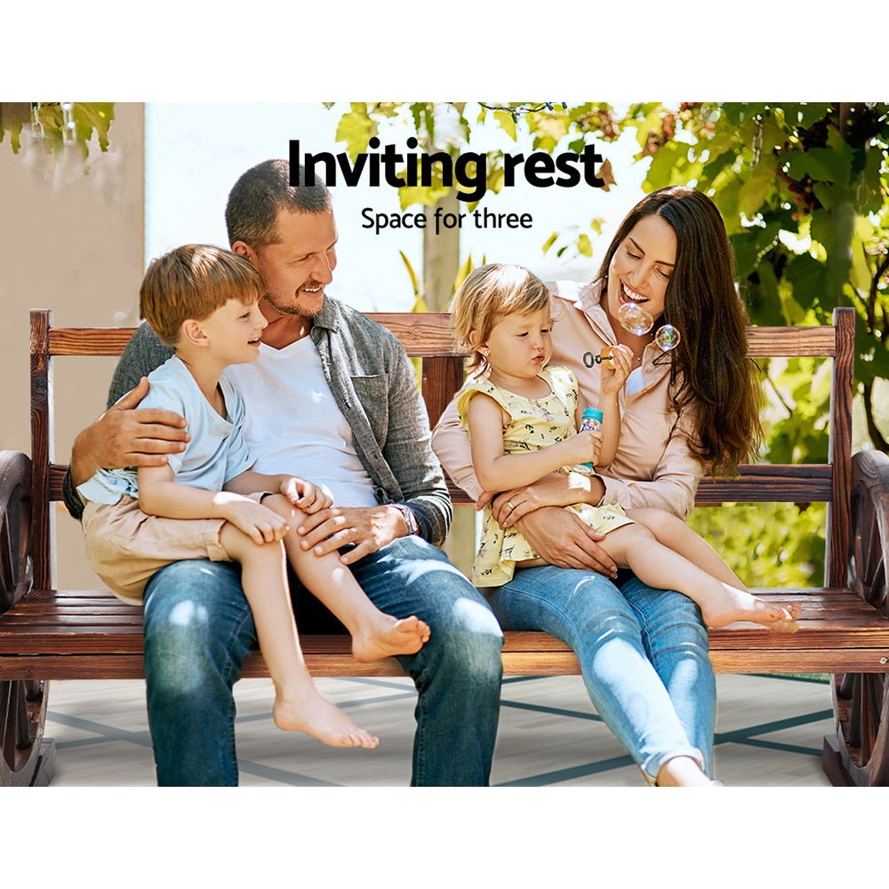 Outdoor Garden Bench Wooden 3 Seater Wagon Chair Lounge Patio Furniture - Furniture > Outdoor - Bedzy Australia