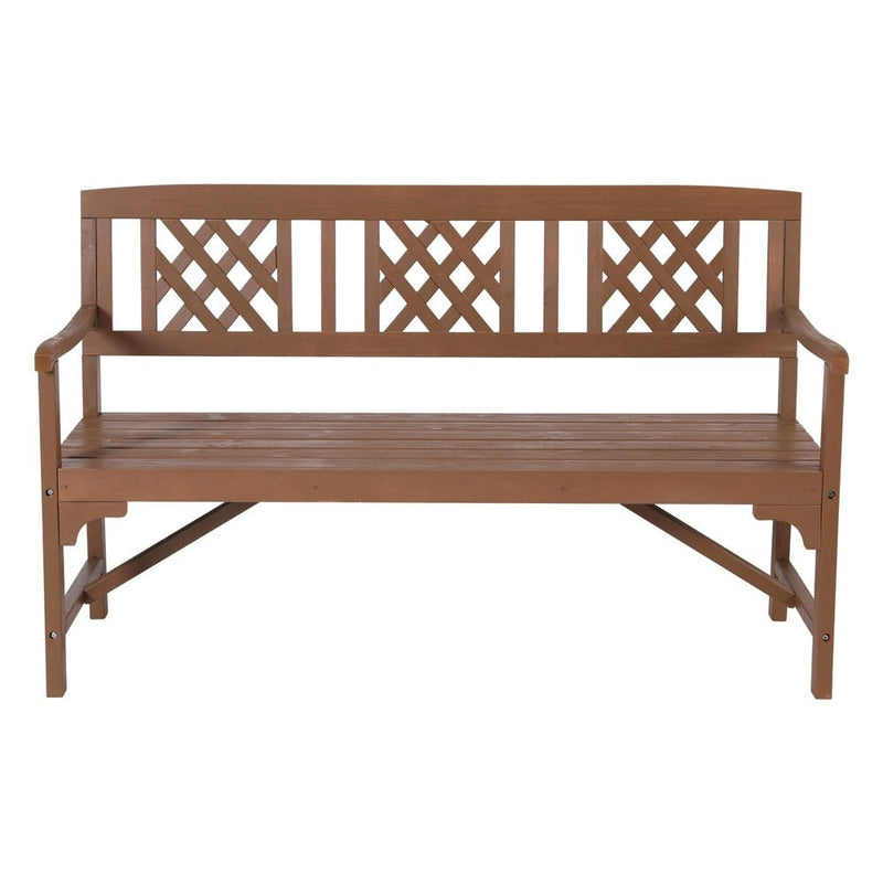 Outdoor Garden Bench Wooden Chair 3 Seat Patio Furniture Lounge Natural - Furniture > Outdoor - Bedzy Australia