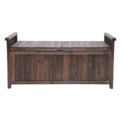 Outdoor Storage Bench Box Wooden Garden Toy Tool Shed Patio Furniture Charcoal - Furniture > Outdoor - Bedzy Australia