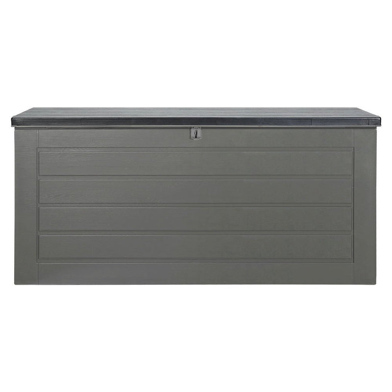 Outdoor Storage Box 680L Container Lockable Garden Bench Tool Shed Black - Home & Garden > Storage - Bedzy Australia
