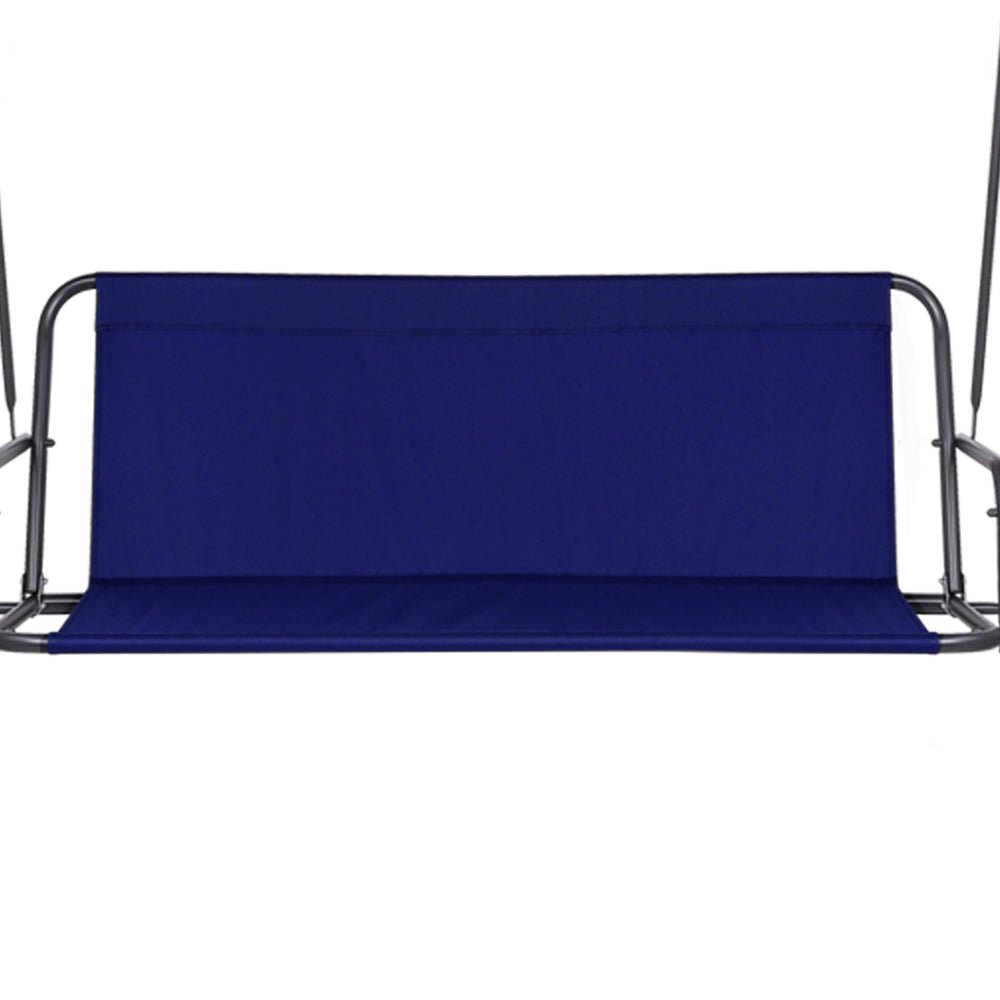 Outdoor Swing Chair Garden Bench Furniture Canopy 3 Seater Navy - Furniture > Outdoor - Bedzy Australia